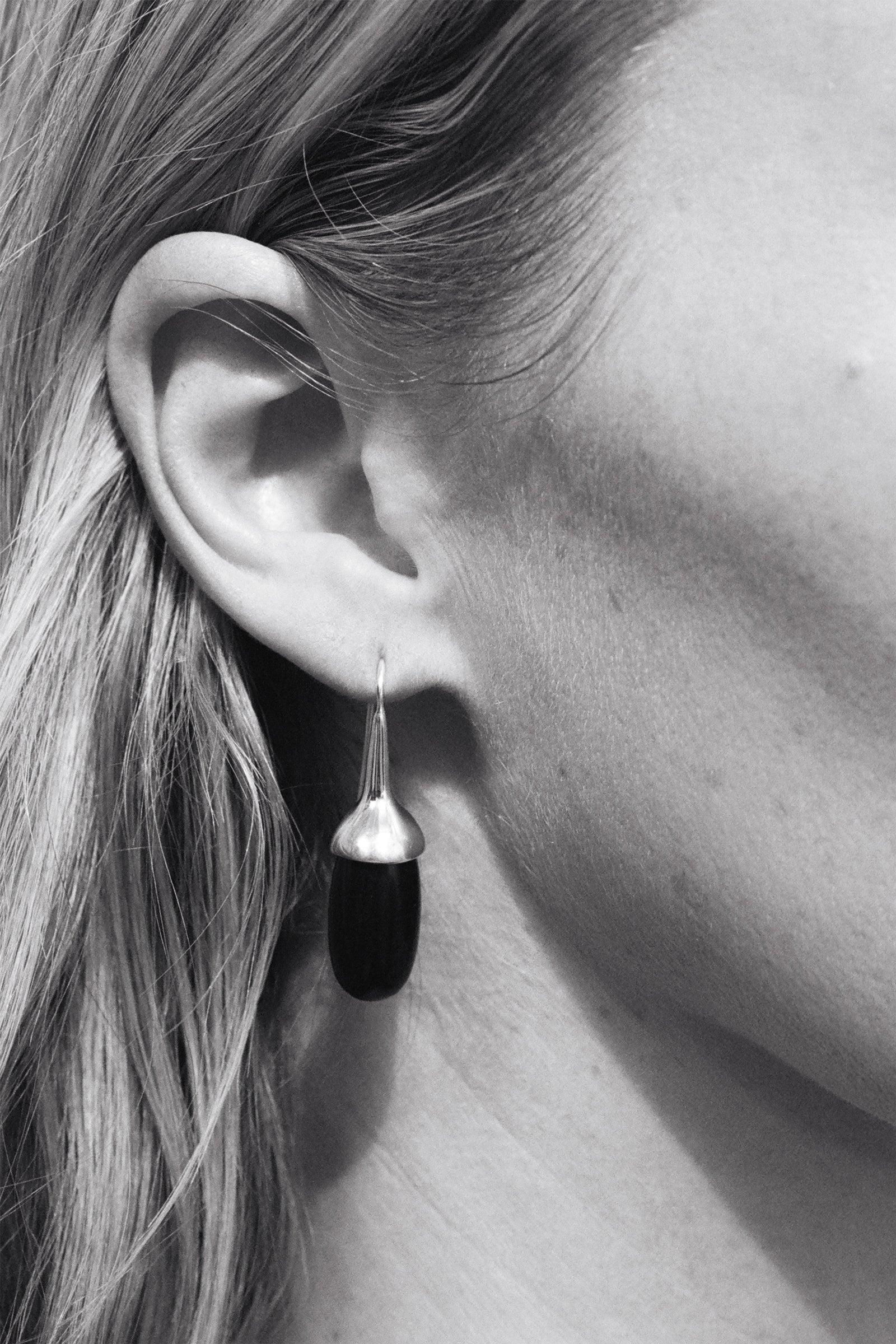 Dripping Stone Earrings in Onyx - Image 2