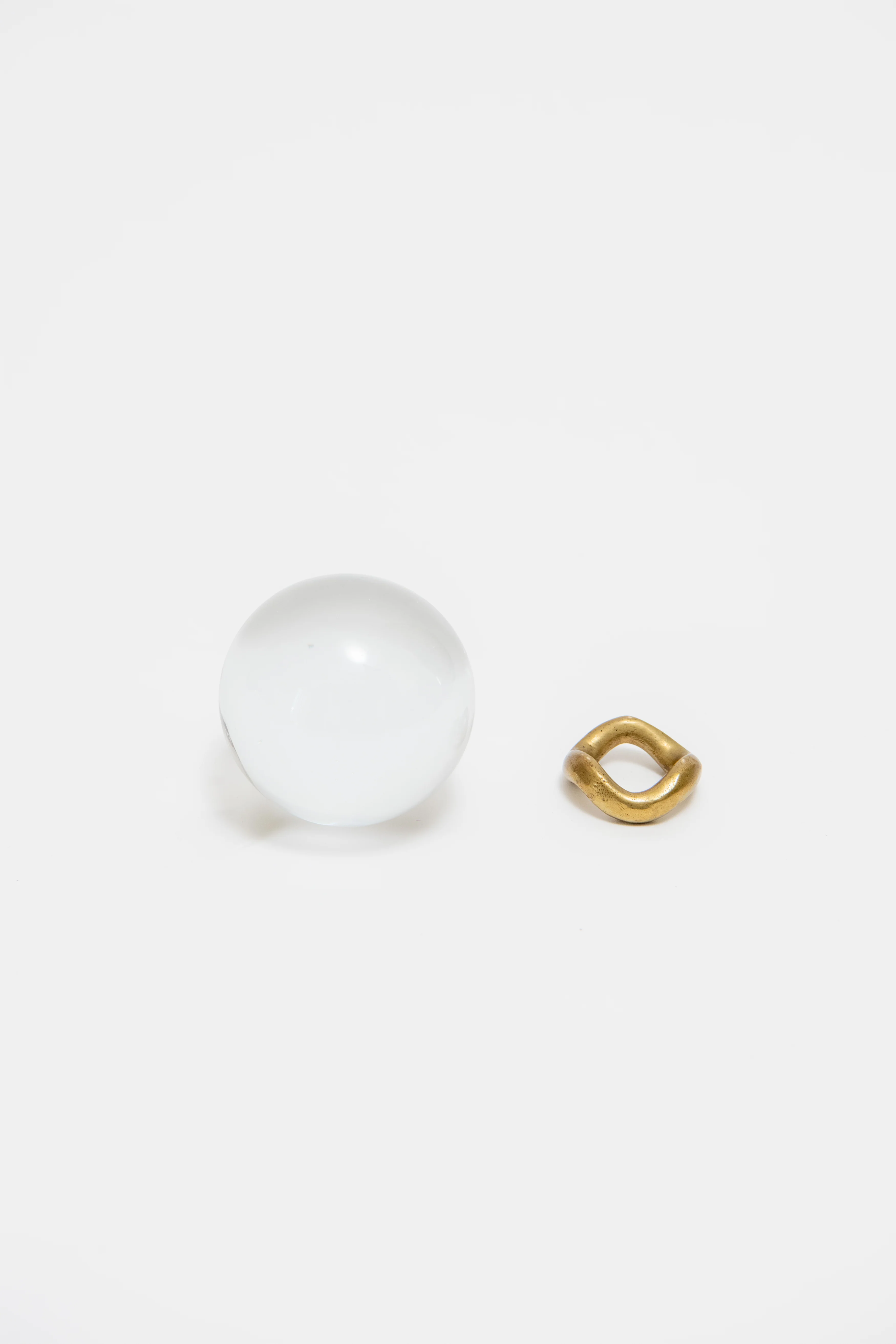 ITALIAN, CRYSTAL BALL WITH BRASS STAND, C. 1960 - Image 2