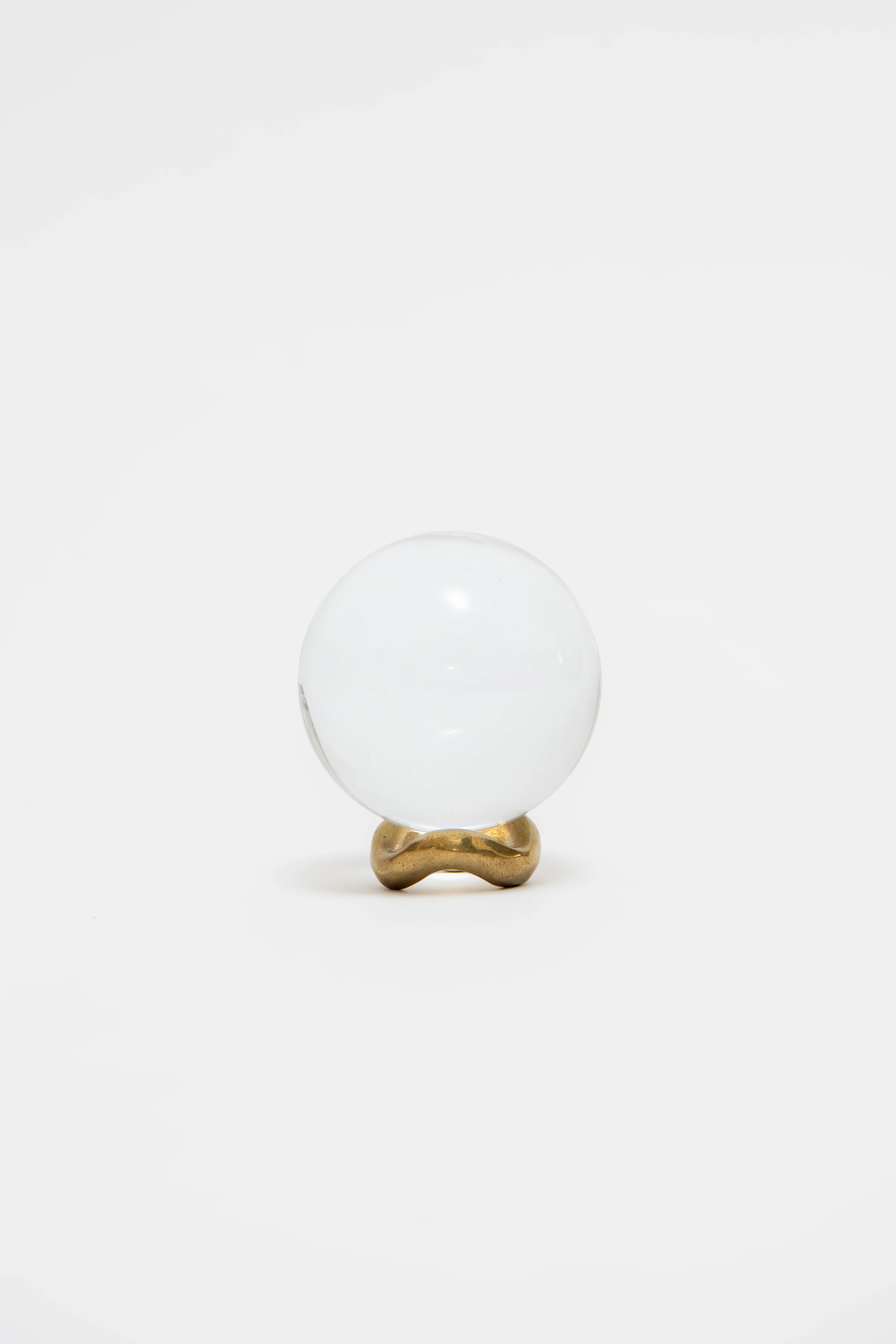 ITALIAN, CRYSTAL BALL WITH BRASS STAND, C. 1960 - Image 3