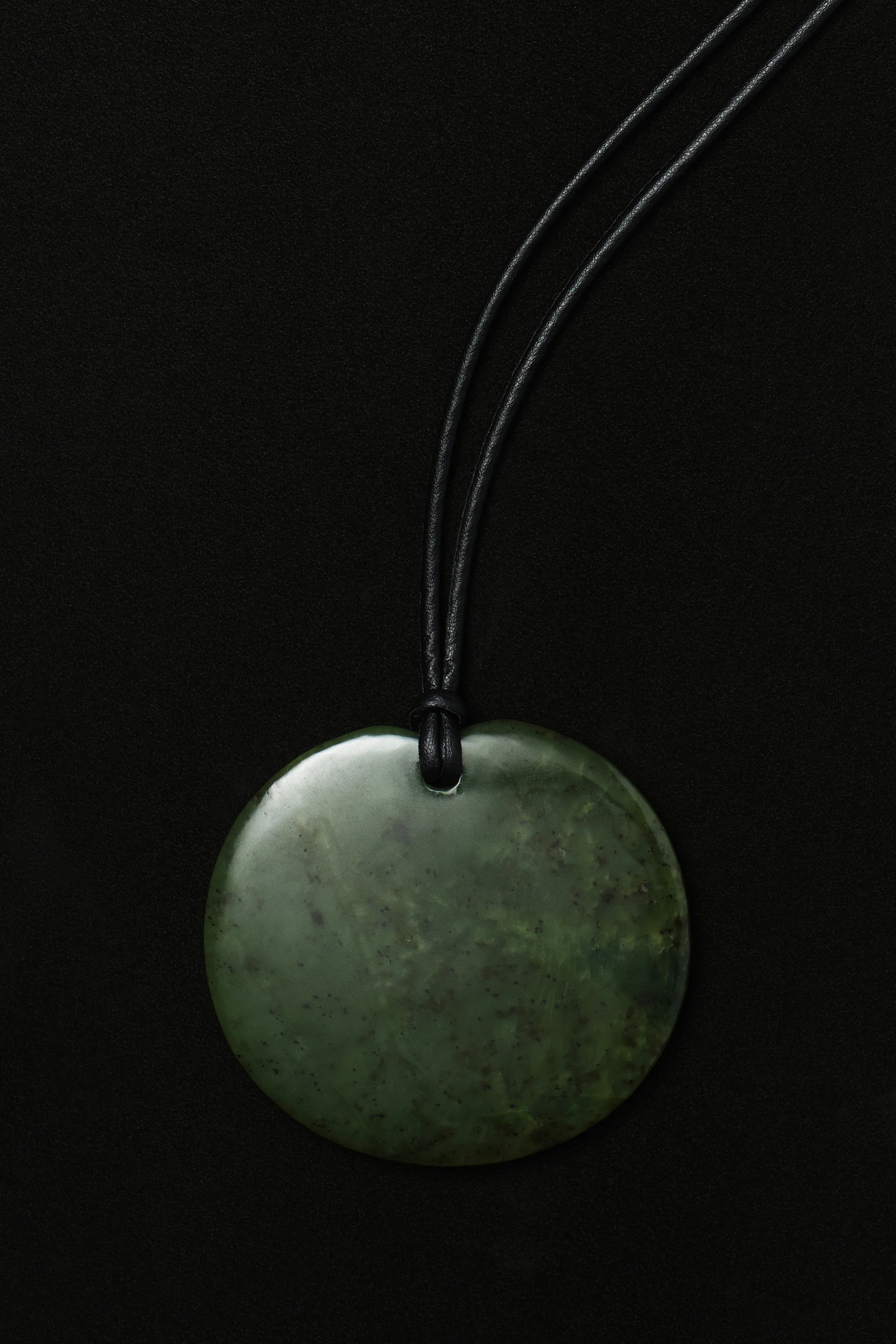 Large Full Moon Pendant in Jade - Image 3