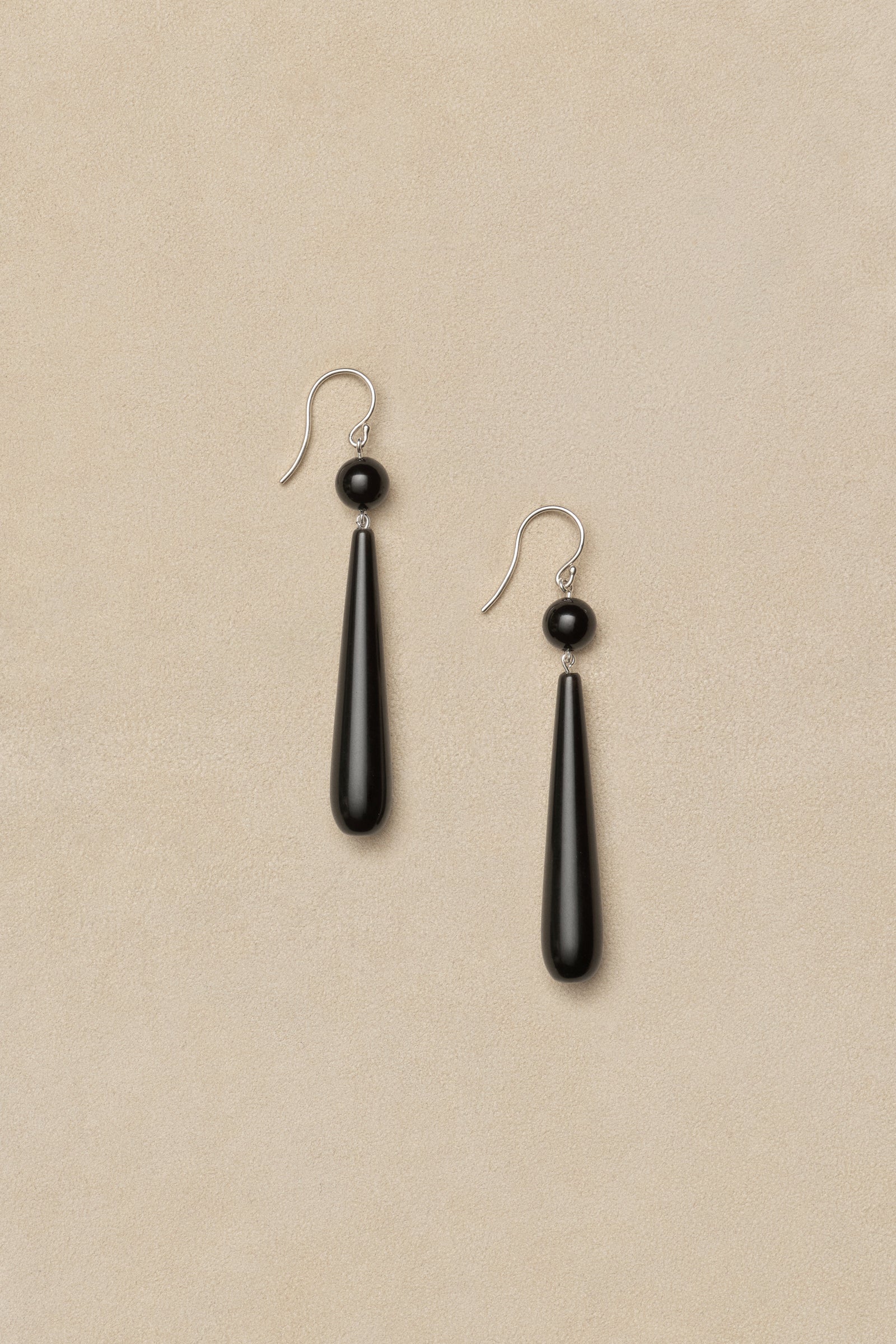 Long Isadore Earrings in Onyx - Image 2