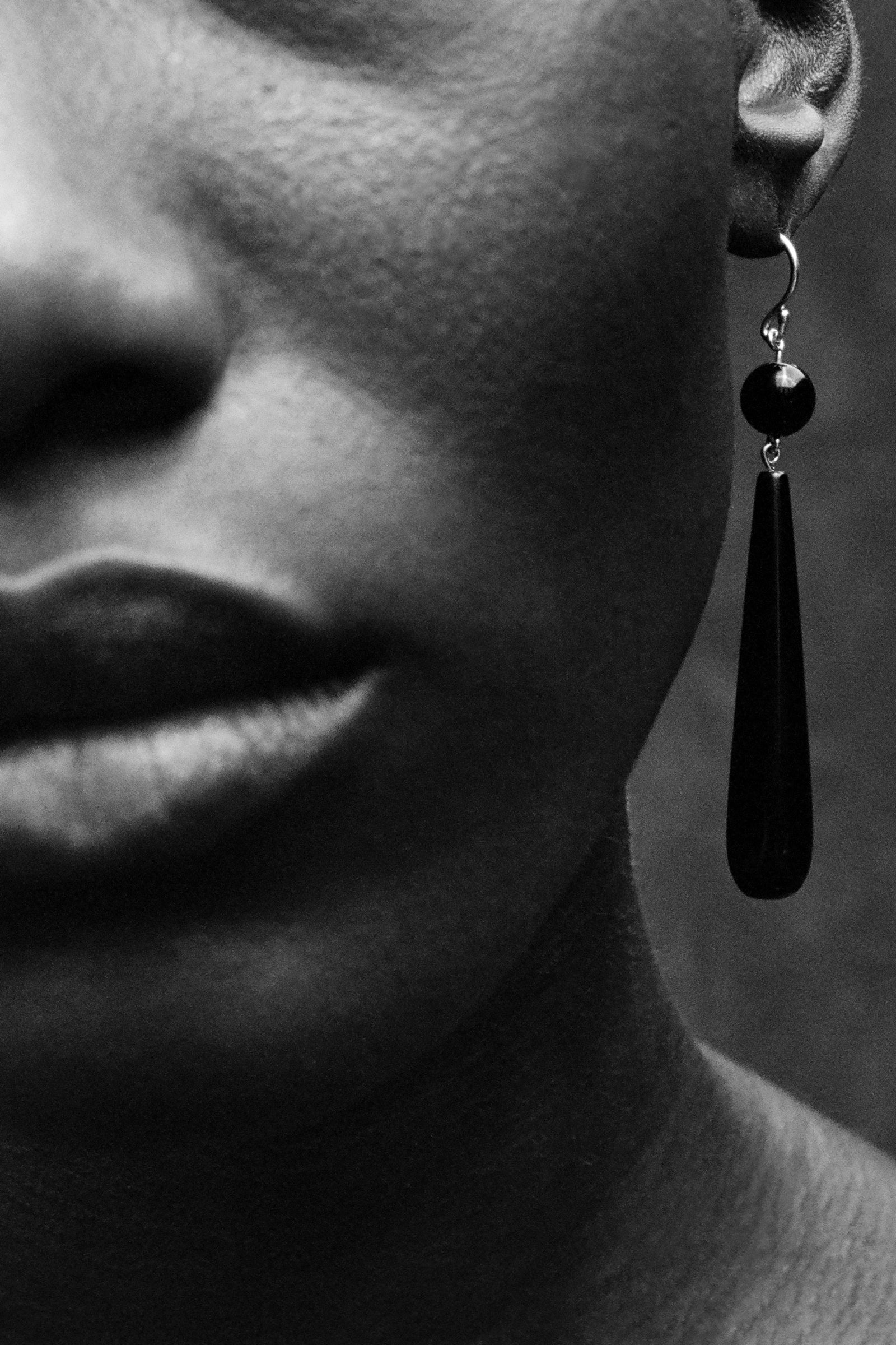 Long Isadore Earrings in Onyx - Image 3