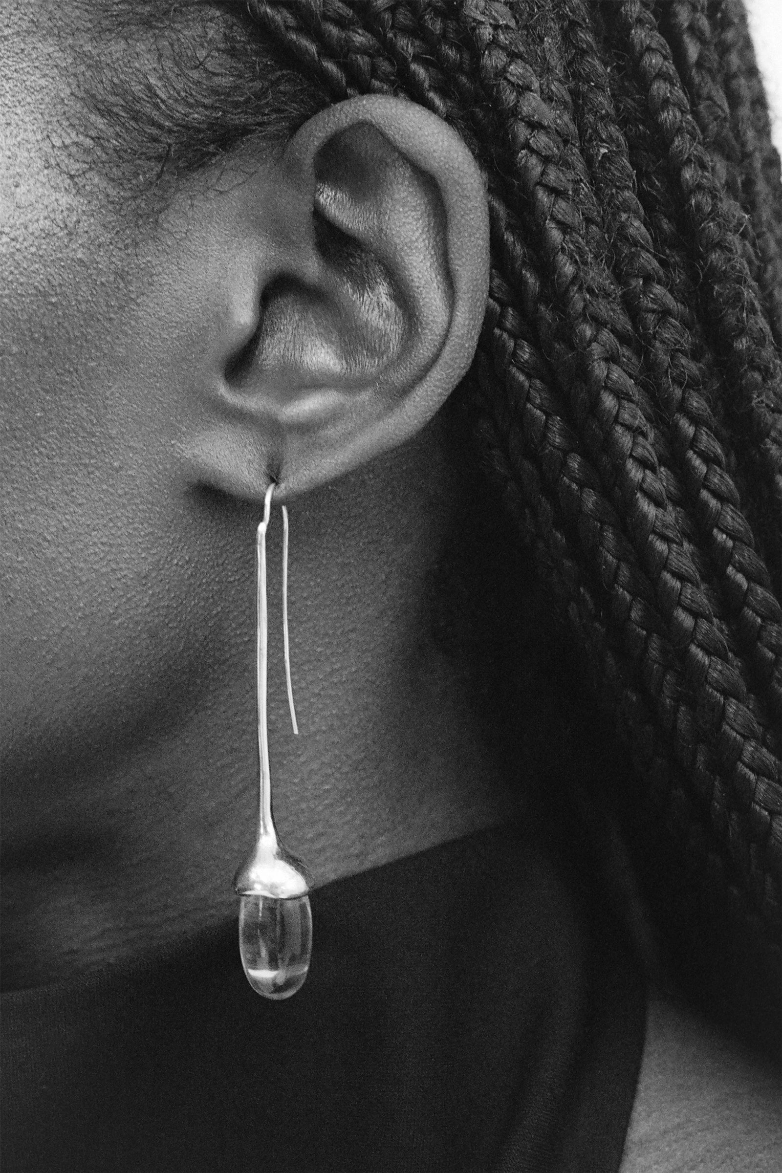 Long Dripping Stone Earrings in Quartz - Image 3