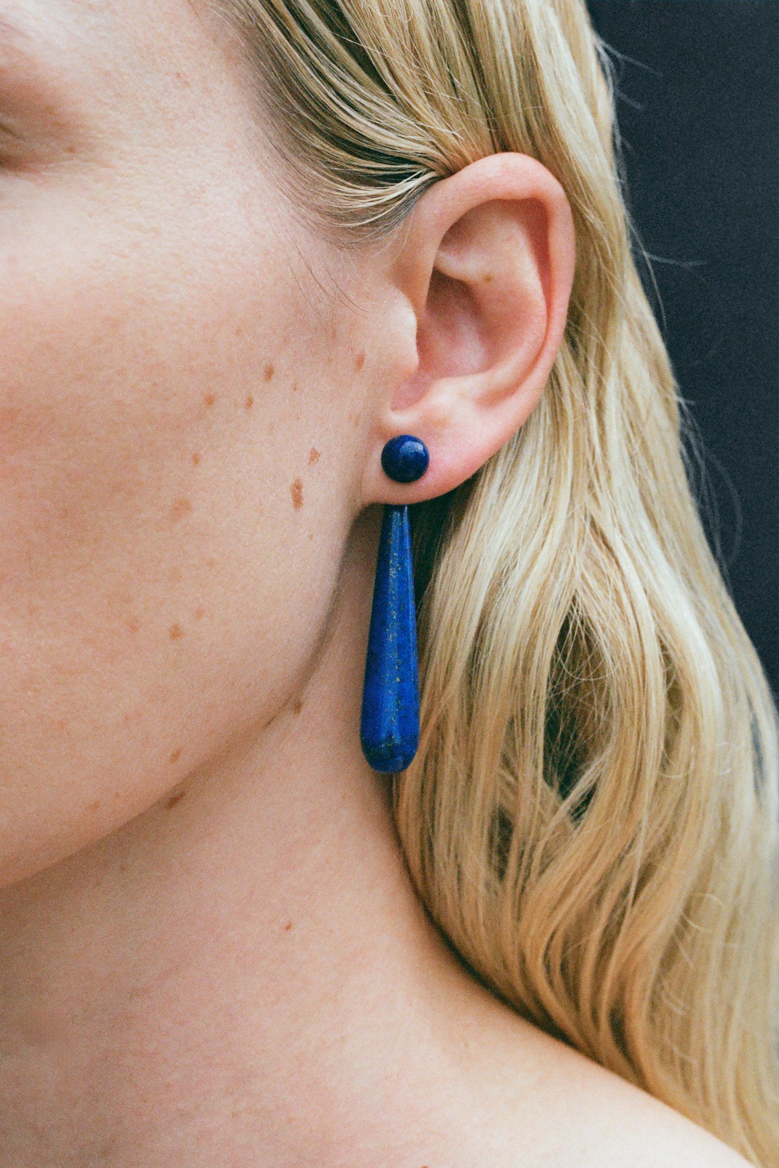 Medium Angelika Earrings in Lapis - Image 2