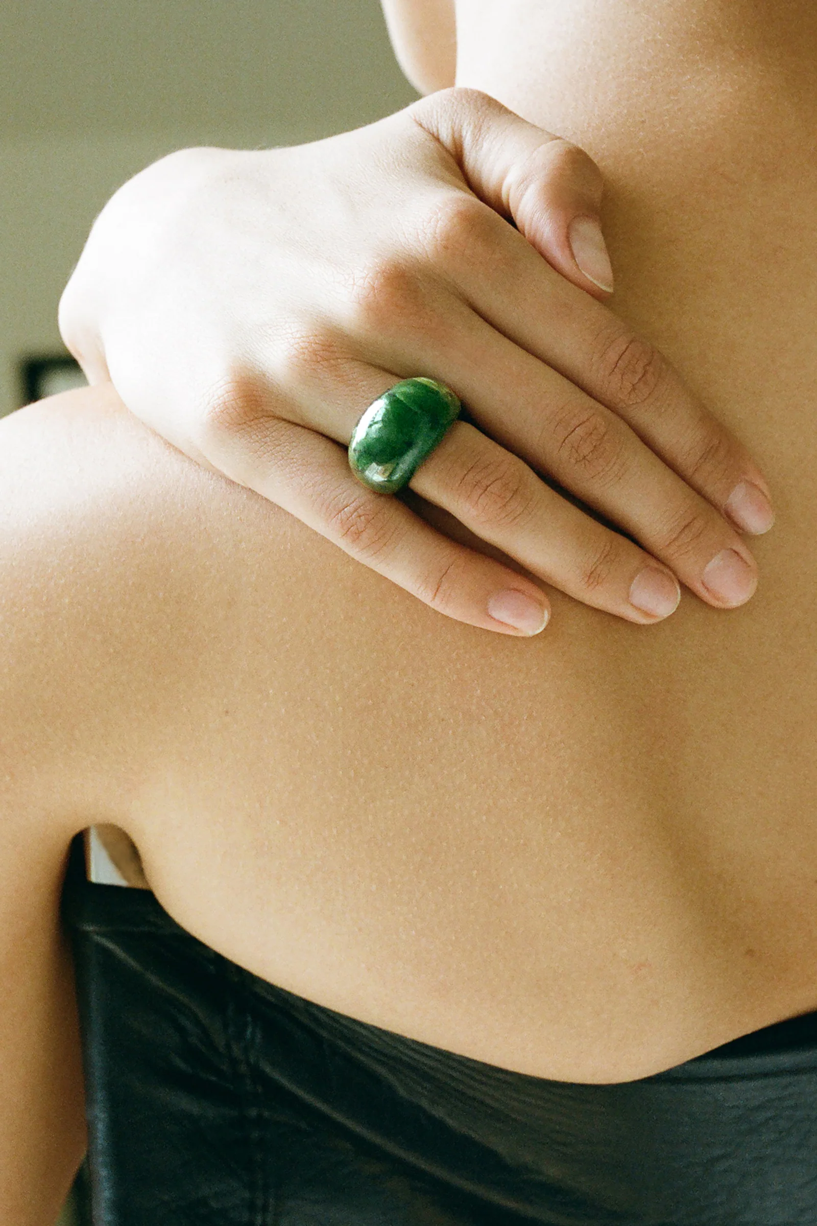Medium Jade Donut Ring - Image 3