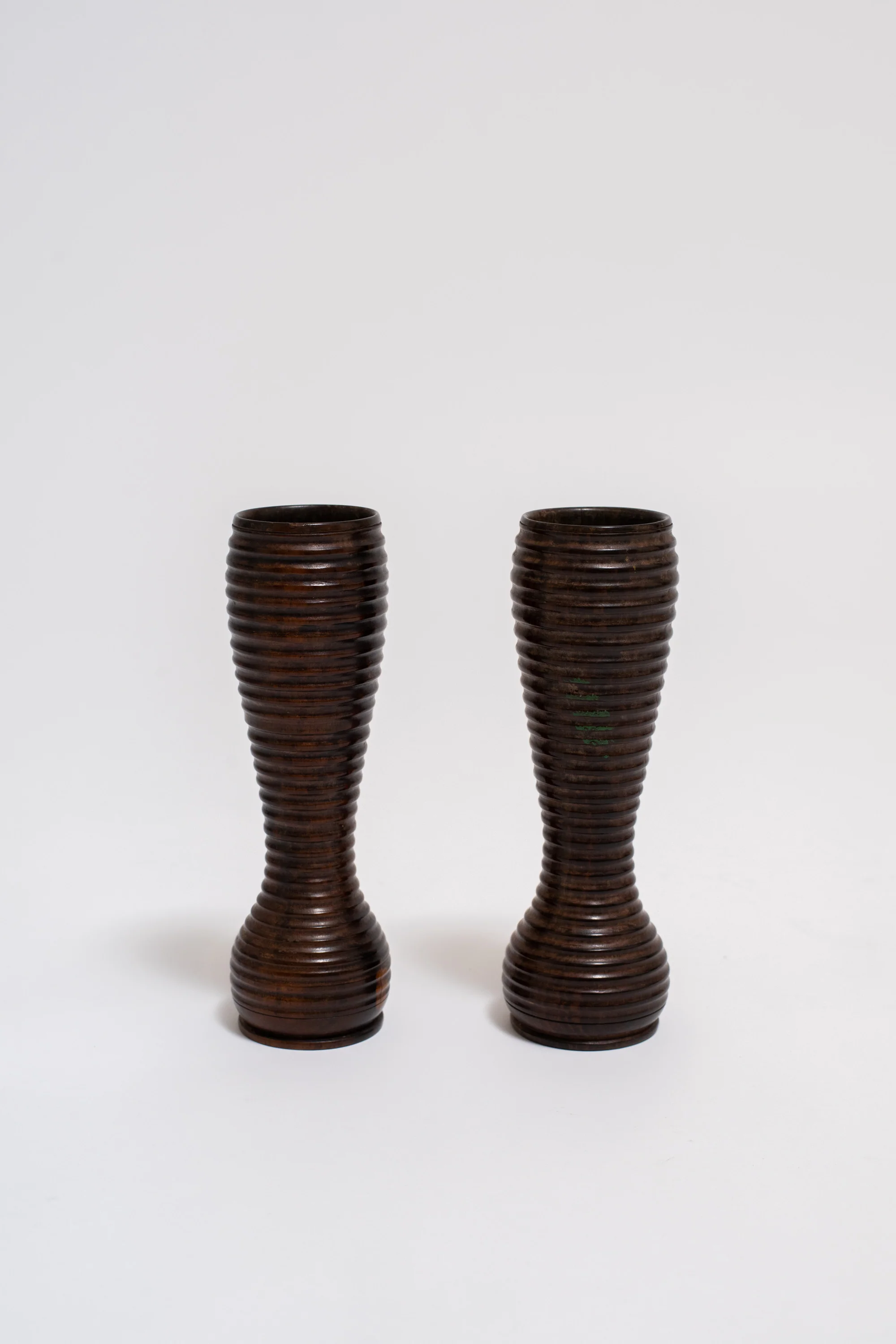 PAIR OF TURNED WOOD VASES, C. EARLY 20TH CENTURY