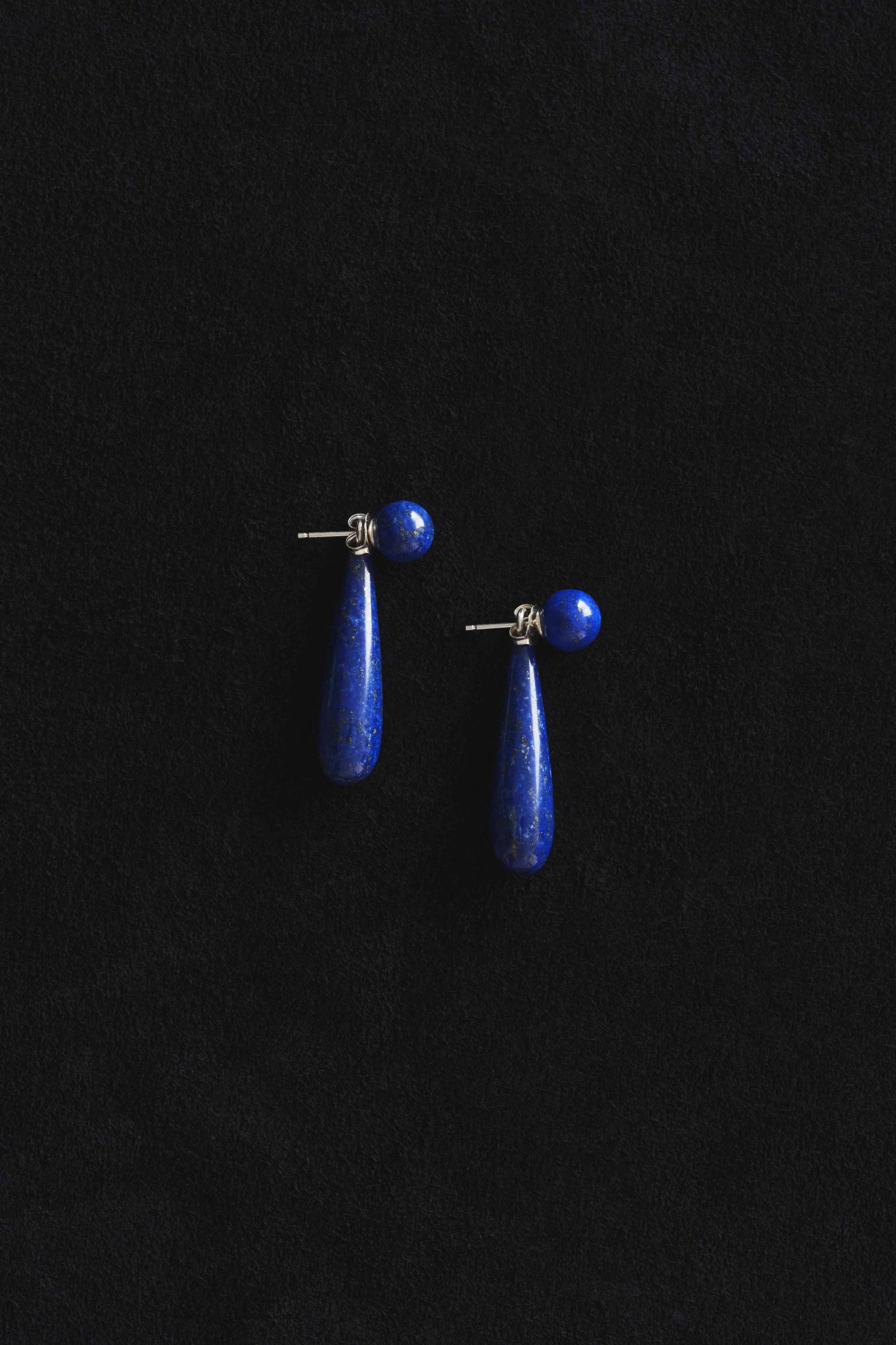 Small Angelika Earrings in Lapis - Image 3