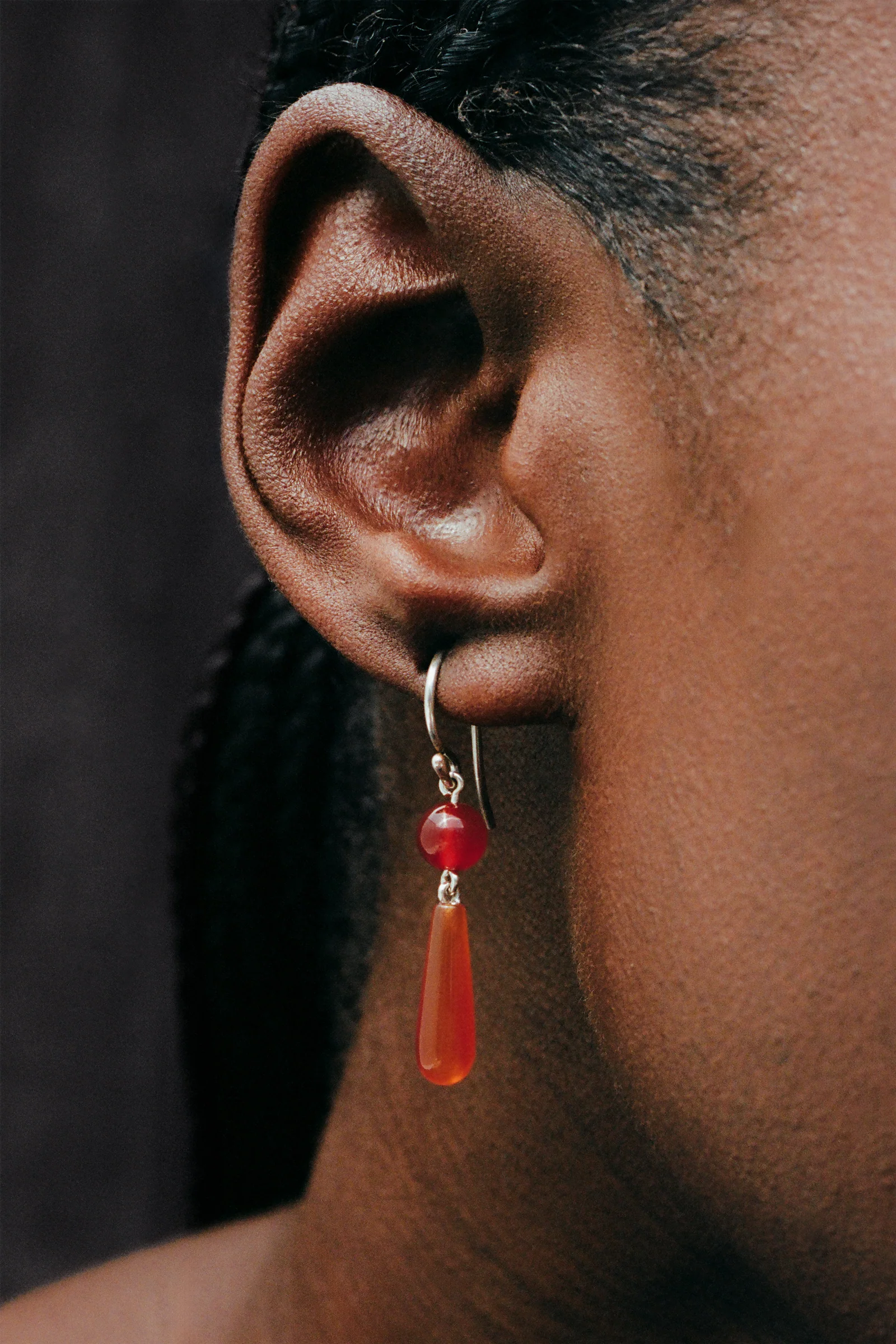 Tiny Isadore Earrings in Carnelian - Image 2