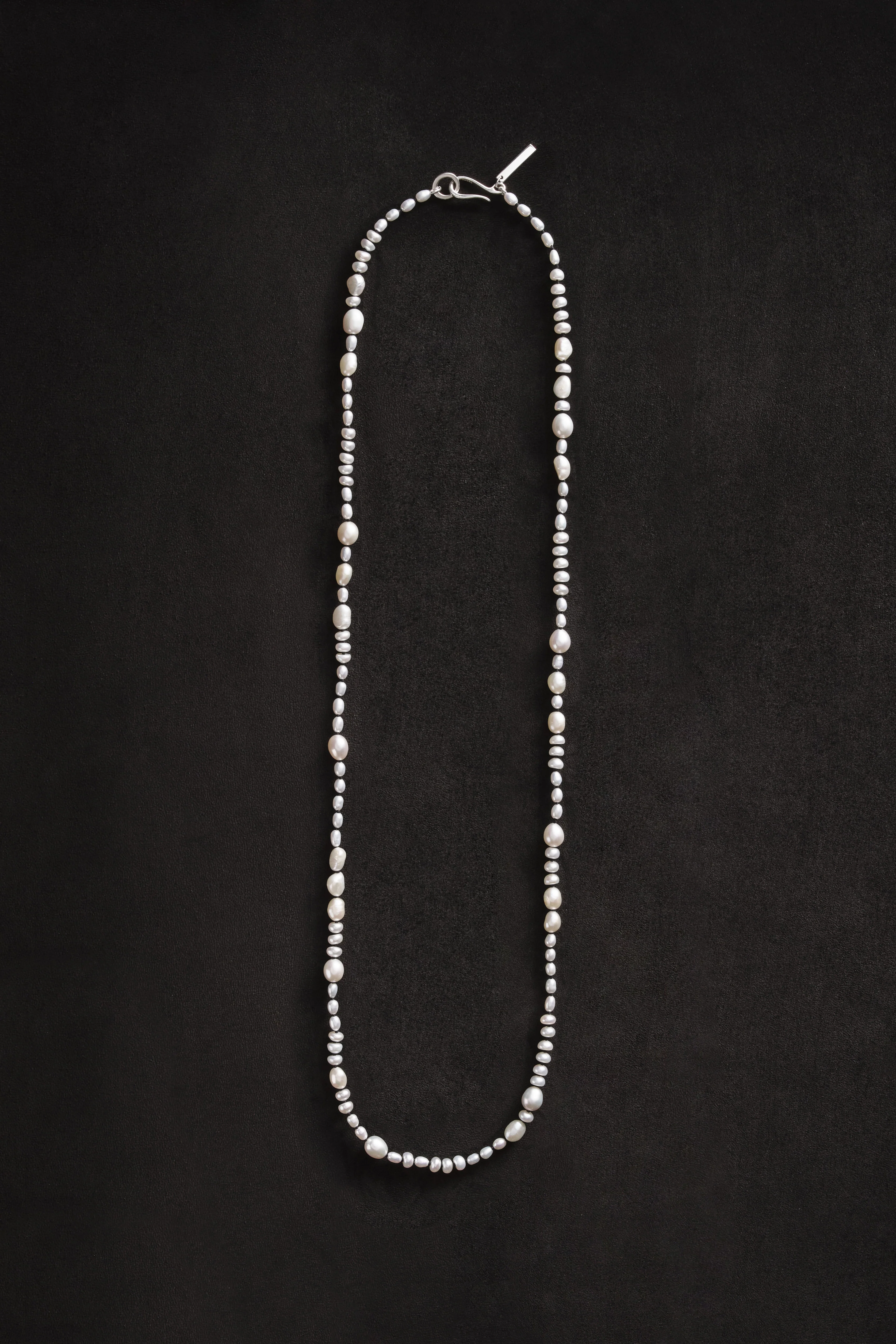 White Pearl Mermaid Necklace, 24in