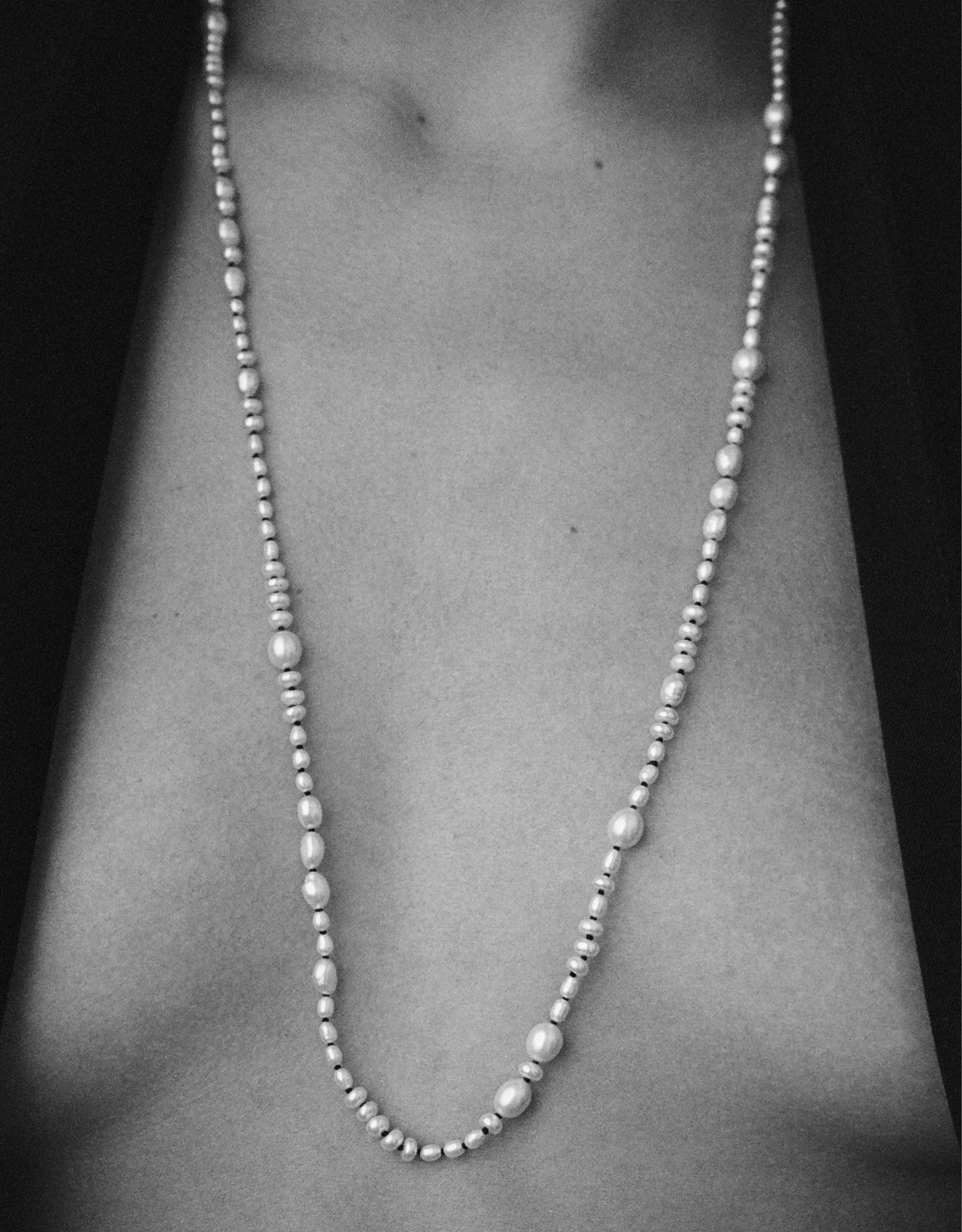 White Pearl Mermaid Necklace, 30in - Image 3